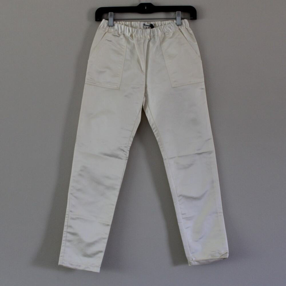 NWT Bonpoint Couture Friend Style Satin Ivory‎ Pull On Dress Pants Slim Leg 12
